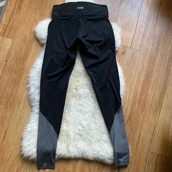 VS PINK Ultimate Black and Gray Color Block Leggings XS - Picture 4 of 7